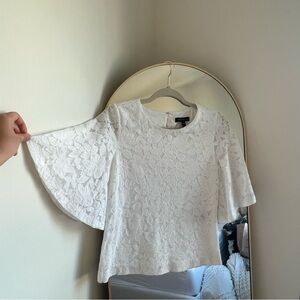 Banana Republic Ivory Lace Floral Blouse